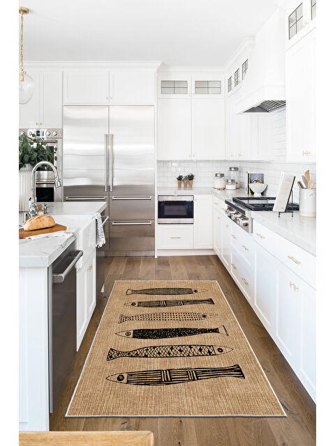 Homefesto Dekoratif Özel Tasarım Yıkanabilir İnce Kaymaz Tabanlı Modern Halı KECE FR40 - S000353999-23769