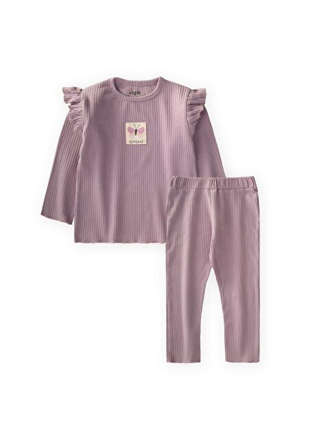 CİGİT Etiket Detaylı Mevsimlik Kız Takım 1-10 Yaş Bakır - S000490896-20015