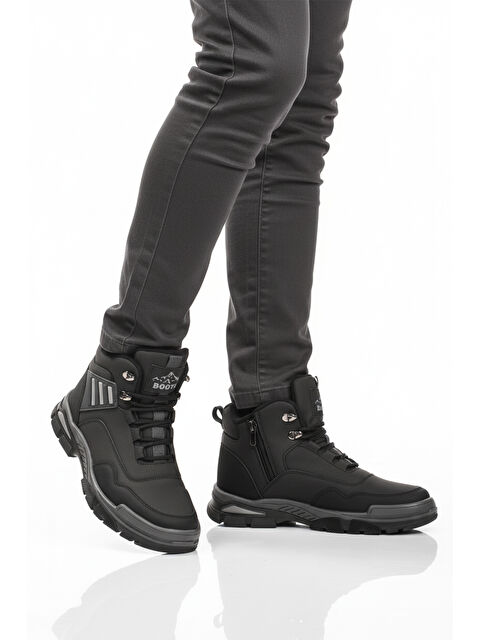 Ayakmod Siyah Gri Kaymaz Taban Fermuarlı Unisex Outdoor Bot 444 G - S000492467-37430