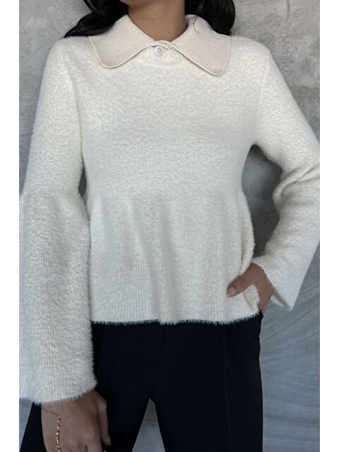 Gülseli Gömlek Yaka Şardonlu Triko Bluz (s,m,l,xl Uyumludur) - S000445302-19966