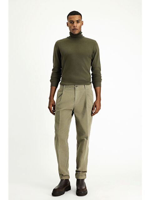 Kiğılı Regular Fit Elastanlı Pileli Kadife Pantolon - S000424377-455