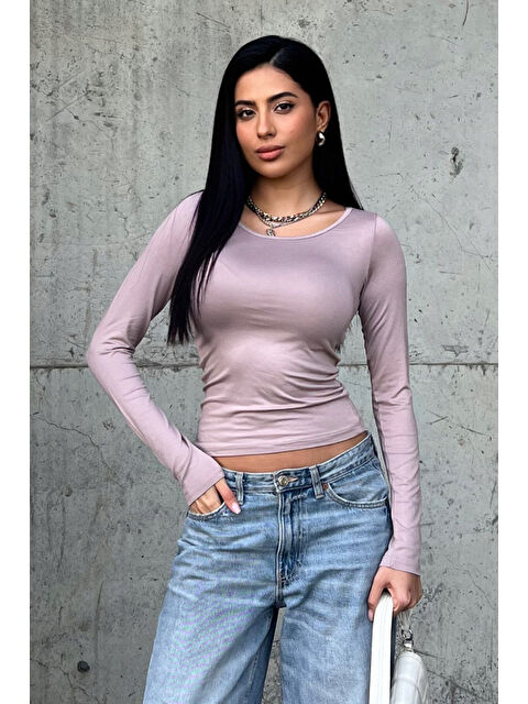 Bipantolon Kadın Açık Eflatun Prenses Yaka Bluz - S000518981-23173