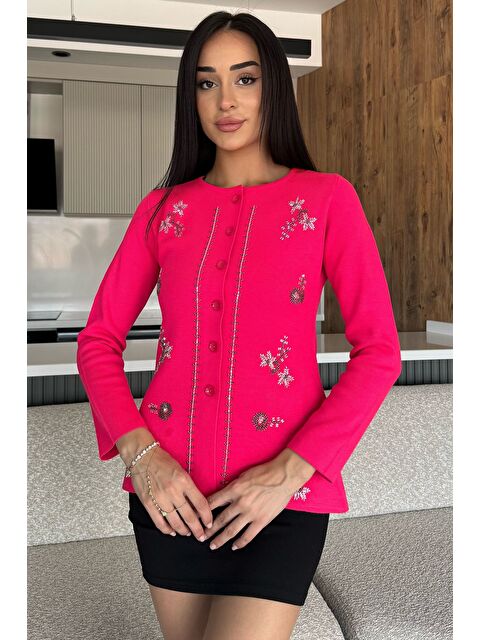 Gülseli Taşlı Triko Hırka - S000445304-18686