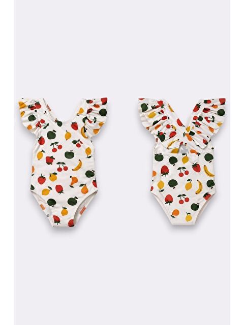 My Kids Wear Kız Çocuk Fırfır Detaylı Tasarım Çapraz Askılı Mayo 12723