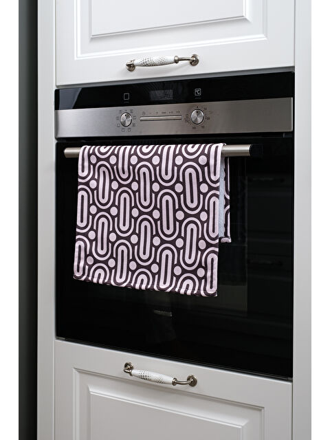 Asdiva Twist Ataç Desen Detaylı Dekoratif Mutfak Fırın Kurulama Bezi Kahverengi - 35x55cm - S000484575-19413
