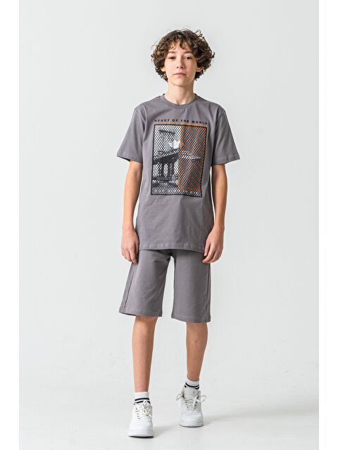 Mışıl Kids Heart Of The World Baskılı Cep Altı New York Amazing City Baskılı Erkek Çocuk Şort - Tişört Takımı - S000513751-20600