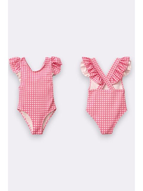 My Kids Wear Kız Çocuk Fırfır Detaylı Tasarım Çapraz Askılı Mayo 12719