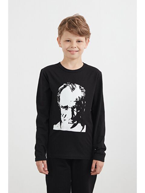 Fullamoda Atatürk Baskılı Uzun Kollu Unisex Çocuk Body - S000457966-19351