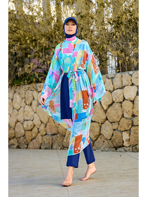 Marina Hafif, Tam Boy ve Vücut Hatlarını Gizleyen Tesettür Plaj Pareosu P2506 - S000520432-37243