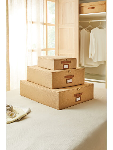 Ocean Home Textile 3'lü Jüt Destekli Hurç Set 31 x 38 x 12 + 45 x 55 x 18 + 55 x 70 x 18 cm - S000399123-19928