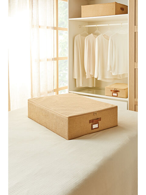 Ocean Home Textile Büyük Boy Jüt Destekli Kutu Hurç 55 x 70 x 18 cm - S000399125-19928