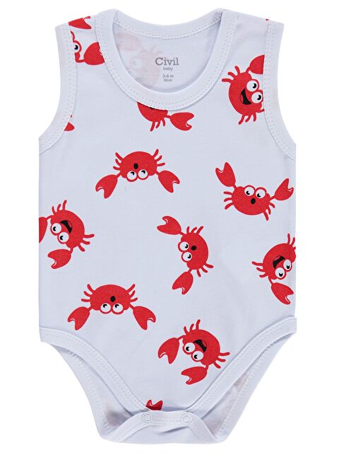 Civil Baby Yengeç Empirme 3-36 Ay Çıtçıtlı Badi - Beyaz