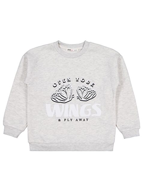 Civil Girls Wings Baskılı 6-9 Yaş Sweatshirt - Gri 9-10 Yaş - S000469227-20600