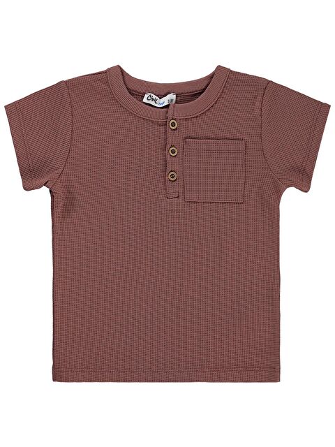 Civil Boys Basic Önü Düğmeli 2-5 Yaş Tişört - Kahverengi