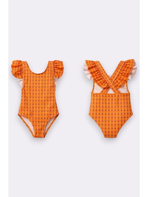 My Kids Wear Kız Çocuk Fırfır Detaylı Tasarım Çapraz Askılı Mayo 12720