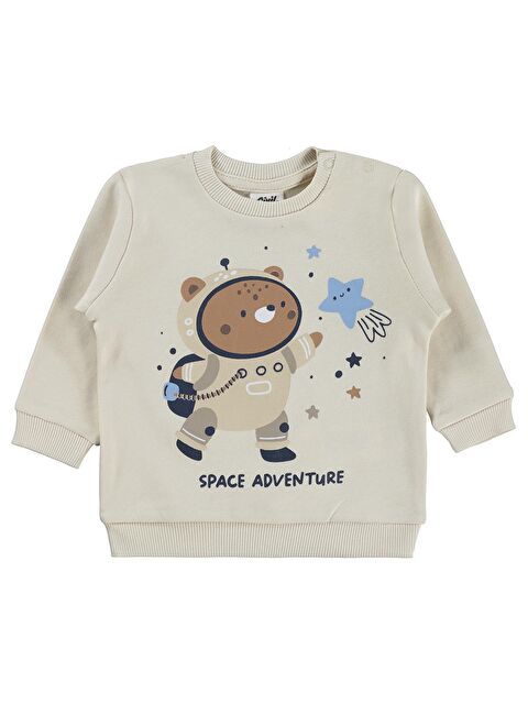 Civil Baby Astronot Baskılı 6-18 Ay Sweatshirt - Fil Dişi