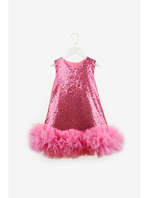 Le Mabelle Fuşya  Fırfır Detaylı Pullu Kız Bebek Elbise - Dakota - S000513395-18686