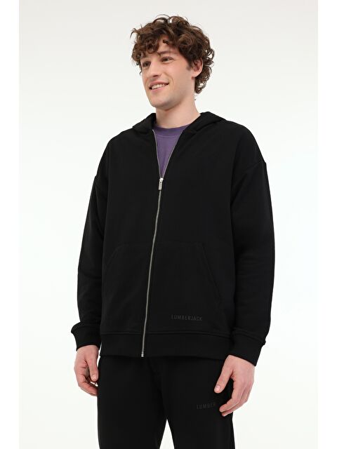 Lumberjack MB ROS 18HS112 5FX Siyah Erkek Fermuarlı Sweatshirt Hırka - S000347932-19351