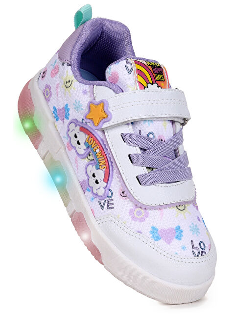 Kiko Kids Bulut Cırtlı Işıklı Kız Çocuk Günlük Spor Ayakkabı - S000532125-20063