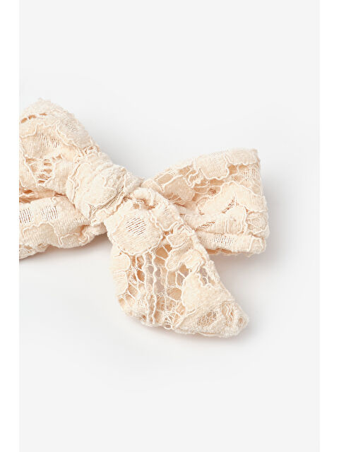 Le Mabelle Krem Dantel Fiyonk Kız Çocuk Klips Toka - S000436952-19966