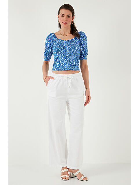 Lela Pamuklu Relaxed Fit Yüksek Bel Bol Paça Kadın Pantolon 668Yp5118 - S000212710-20063