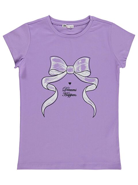 Civil Girls Fiyonk Baskılı 10-13 Yaş Tişört - Lila