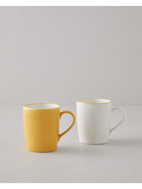 English Home Sway Bone Porselen 2'li Kupa 255 ml Sarı - S000440381-20072