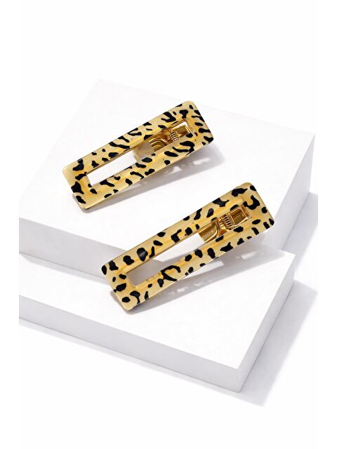 New Obsessions Leopar Desenler Lüks 6cm Pens Toka -2 Adet
