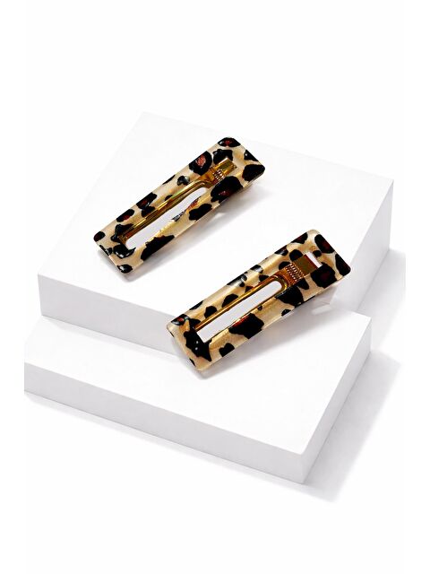 New Obsessions Leopar Desenler Lüks 6cm Pens Toka -2 Adet