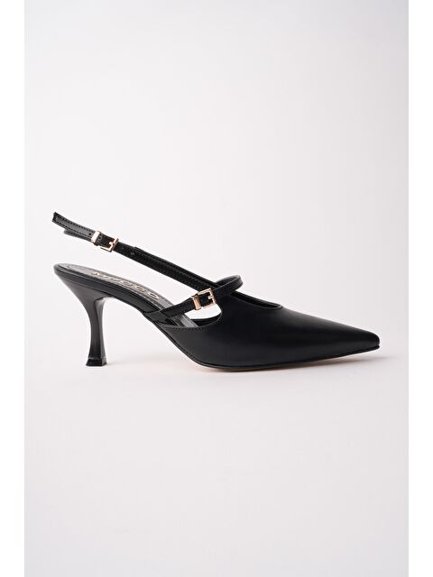 Muggo ANJELA Kemer Detaylı Sivri Burun Arkası Açık Kadın Topuklu Ayakkabı - S000513755-19351