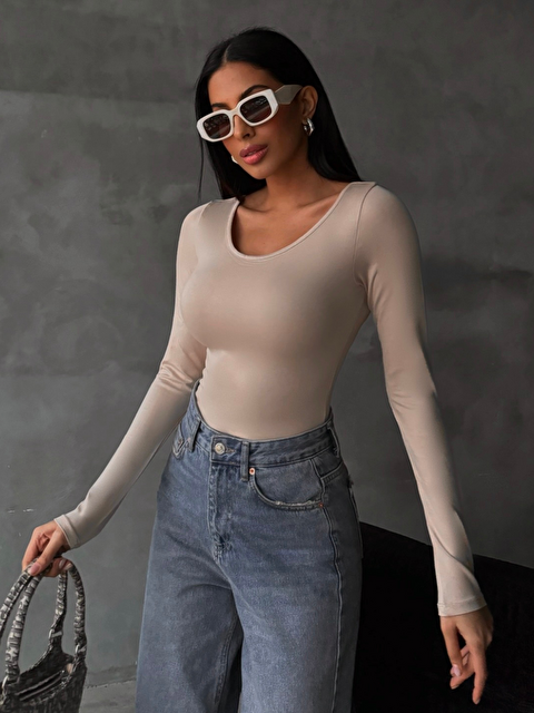 Bipantolon Kadın Krem Prenses Yaka Bluz - S000518981-19966