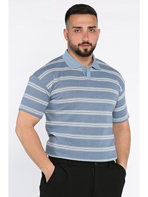 Mishar İtalia Polo Yaka Çizgili Erkek Tişört - S000399827-5438