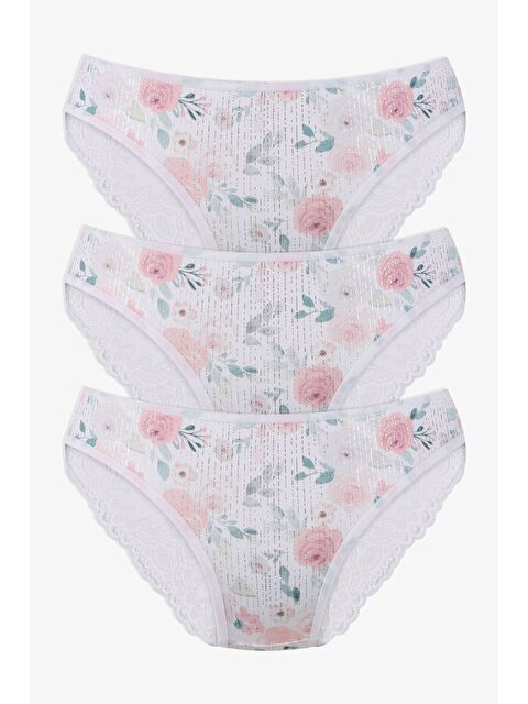 Koza İç Giyim Kadın 3'lü Dantelli - Desenli Külot - S000326325-37402