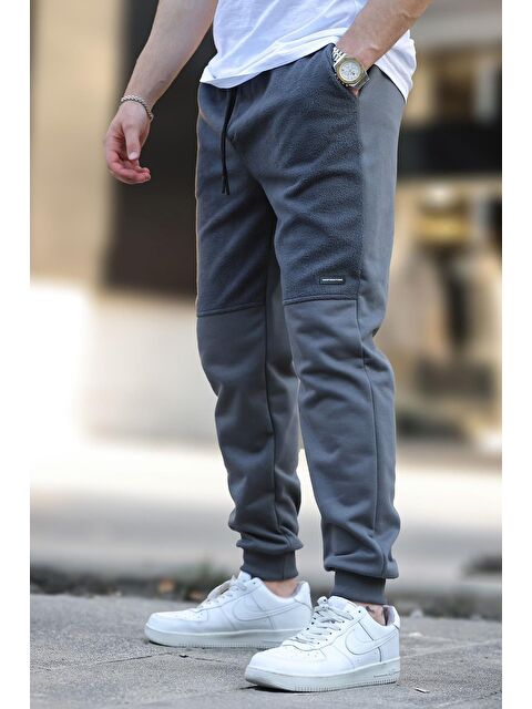 Madmext Füme  Paçası Lastikli Polar Erkek Jogger Eşofman Altı 6555 - S000273544-33408