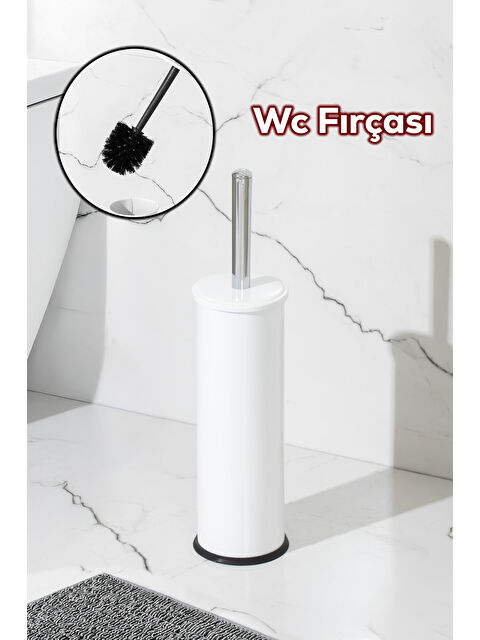 Porsima 831B Beyaz Çelik Tuvalet Wc Fırçası - Çelik Fırçalık Beyaz - S000398095-20063