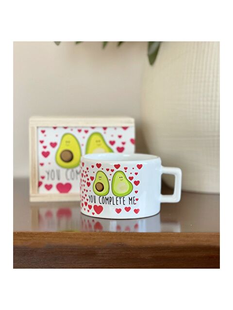Bam Hediyelik Eşya Avokado You Complete Me Tasarımlı Kutulu Kupa - S000290198-23173