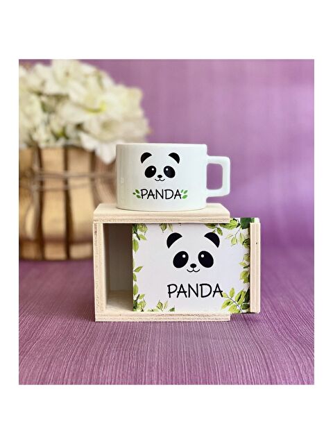 Bam Hediyelik Eşya Ahşap Kutusunda Sevimli Panda Kupa Bardak - S000290212-23173