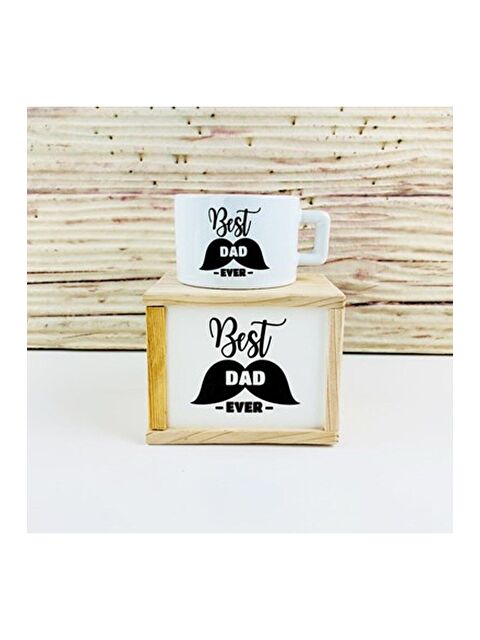 Bam Hediyelik Eşya Ahşap Kutunda Best Dad Kupa Bardak - S000290236-23173