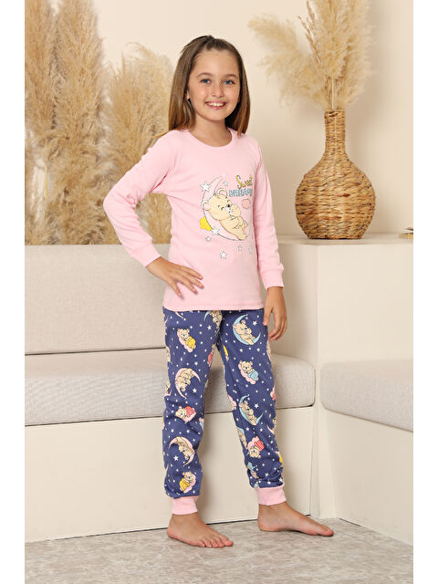 Modanino Kız Çocuk %100 Pamuk İnterlok Kumaş Pijama Takımı 6-15 Yaş 12421 - S000473445-20024