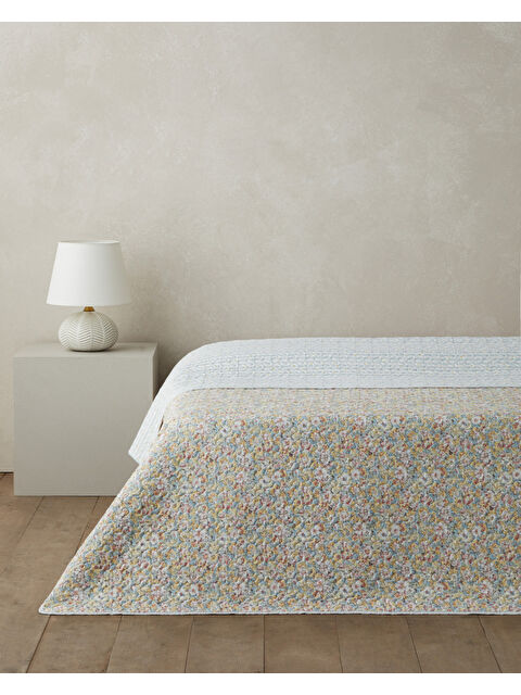 English Home Alba Bloom King Size Çok Amaçlı Örtü 220x240 cm Mavi - S000522659-17234