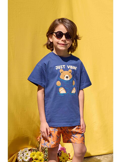 Luess Erkek Çocuk Ayıcık Baskılı Tişört (2-3 Yaş 8-9 Yaş) - S000275313-21164