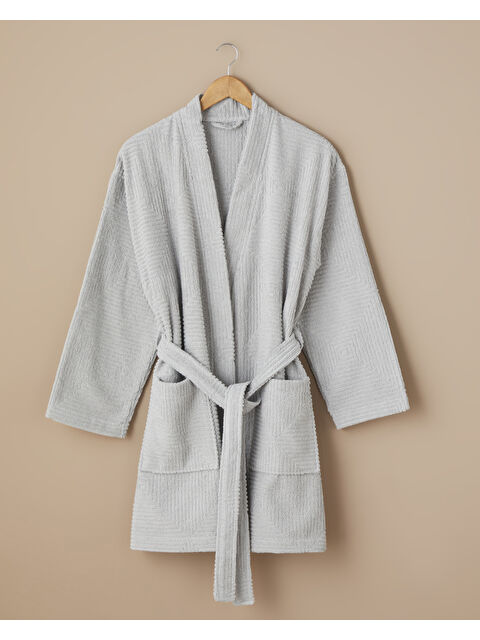 English Home Frame Pamuk Bornoz S-M Gri - S000522666-20600