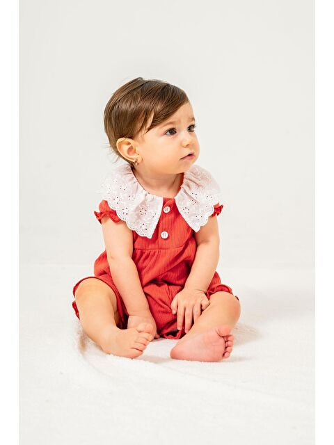 Kidex's Organik Tatlı Yenidoğan Fisto Yaka Detalı Çıt Çıt Kapatmalı Esnek Kız BebekTulumu