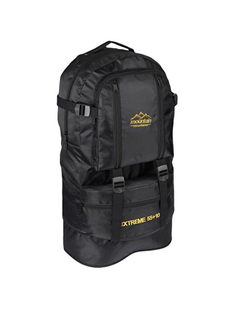 Gen-Of 3 Bölmeli Körüklü Dağcı Sırt Çantası 50+10 Litre  Siyah (2540) - S000345684-19351