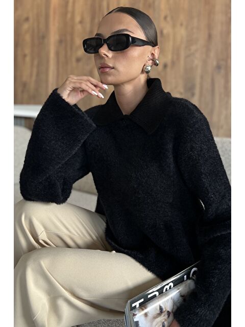 Gülseli Gömlek Yaka Şardonlu Triko Bluz (s,m,l,xl Uyumludur) - S000445302-19351