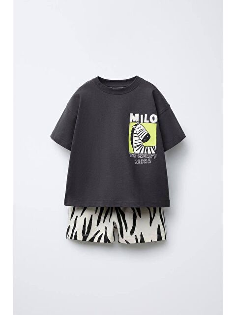 Monila Erkek Çocuk Basılı Şortlu Alt Üst Takım