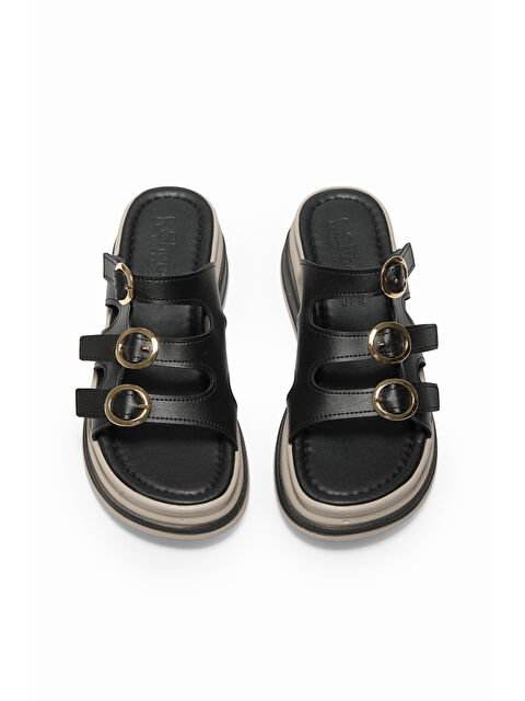 TONNY BLACK Kadın Siyah Rahat Kalıp Yüksek Taban Terlik - S000517400-19351