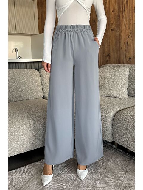 Gülseli Kadın Bol Paça Bel Lastikli Kumaş Pantolon - S000445312-20600