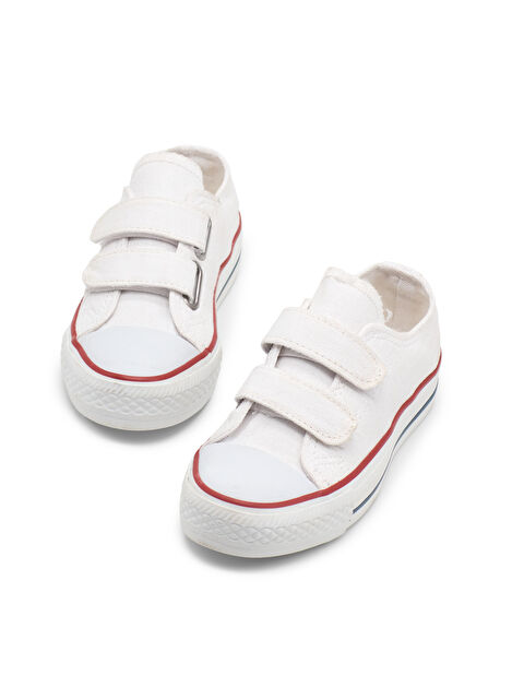 TONNY BLACK Çocuk Unisex Beyaz Rahat Kalıp Çift Bantlı Ayakkabı
