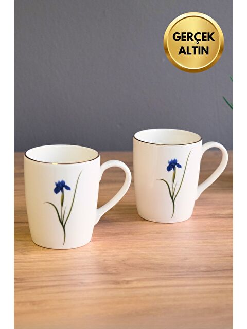TABAK EVİ Porselen Natura İris Kulplu Mug Kupa 9cm 220ml 2 li - S000484635-23173